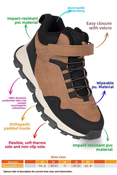 Kiko Kids Детски ботуши Doruk с велкро за всеки ден за момчета