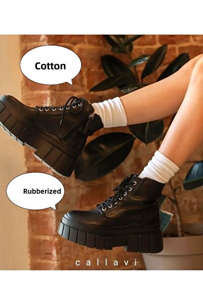 CALLAVI Bílé bavlněné ponožky College Socket v krabičce, 5 párů