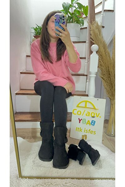 VOSVOSBABYSTORE Μαύρες σουέτ μπότες για ενήλικες