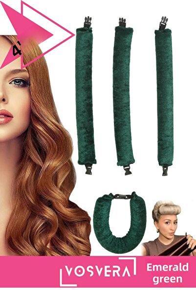 vosvera Velvet Hair Styler - Σάλτσα για μπούκλες μαλλιών χωρίς θερμότητα 4 συσκευασιών