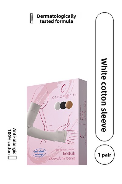 CREADERM 45 cm Long White Color Cotton Premium Quality Double Elastic Sleeves Antiallergic Multi-Purpose