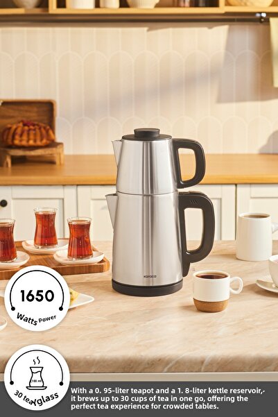Karaca Tea Break 2 σε 1 Ατσάλινο Θερμοσίφωνο Tea Maker Inox Black