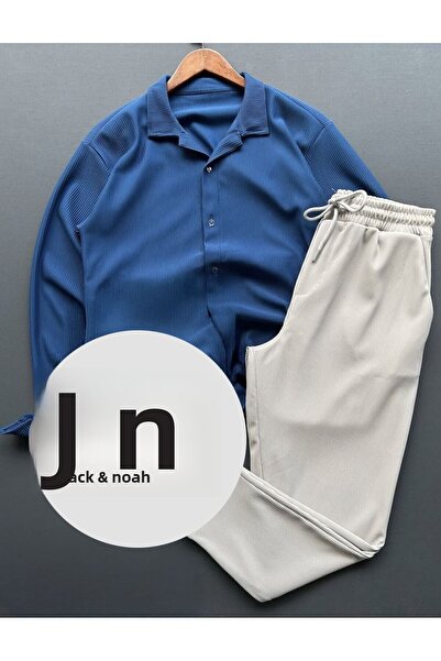 ALİ.COM 2025 New Season Ottoman Rubberized Lycra Stretchy Fabric Shirt Pants Set