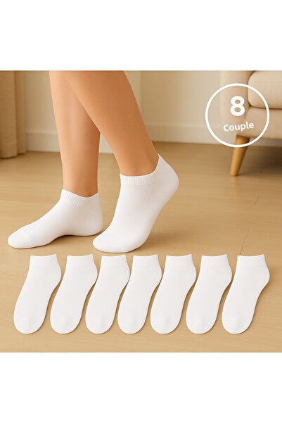 WORTHY SOCKS 8 csomag fehér rövid csizma bokazokni