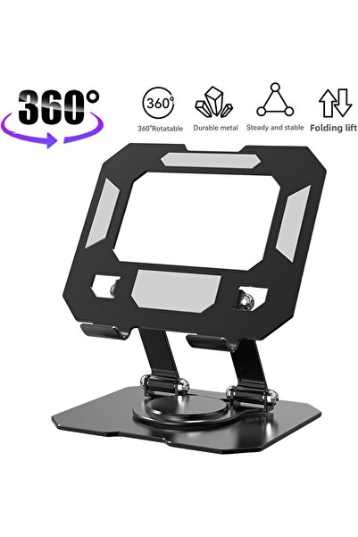 Fibaks Table Top Metal Tablet Phone iPad Stand Horizontal Vertical 2 Stage Adjustable Aluminum Riser