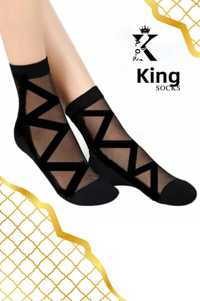 Miss Lana Новосезонни дамски шарени чорапи от тюл - 6 бр