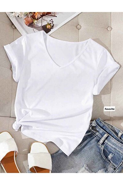 FAVORİST V-nyakú (sima minta nélkül) Basic Wear Go pamut póló