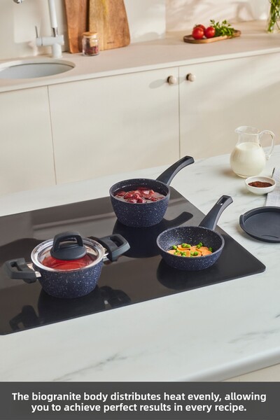 Karaca Sada 5dílných hrnců a pánví Bio Granite Blue Stone Mini