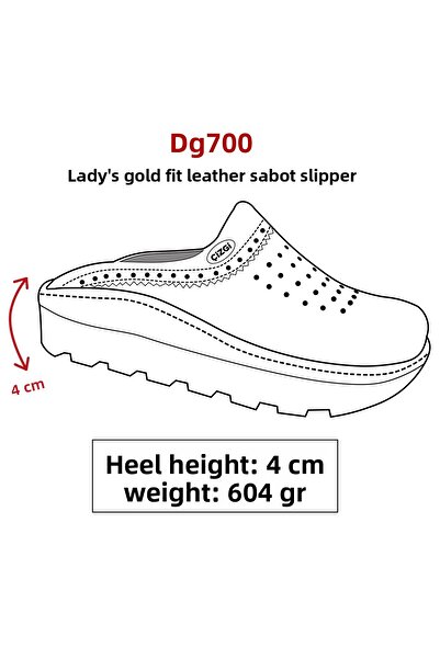 ÇİZGİ MEDİKAL Navy Blue Gold Fit Γνήσιο δέρμα Γυναικείες Παντόφλες Sabo Ορθοπεδικές Παντόφλες Doctor Nurse Hospital