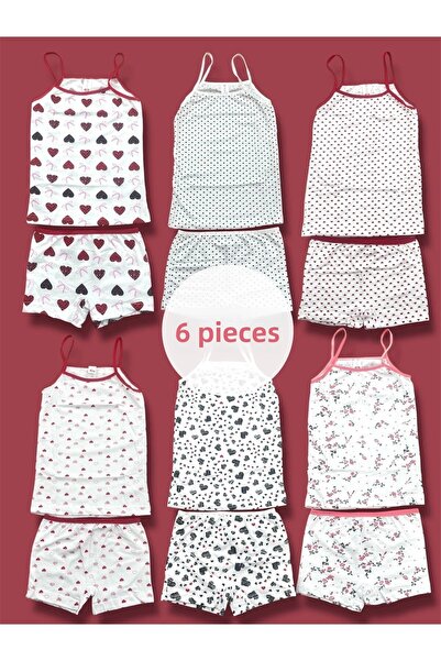 Erdenay Tekstil طقم ملابس داخلية بوكسر قطنية للفتيات مكونة من 6 قطع