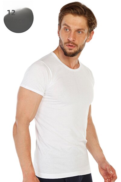 TOLIN Pack of 12 100% Cotton White O Neck Men's Single Jersey Undershirt 314