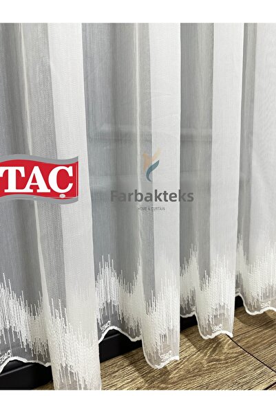 Taç Bottom Line Embroidered Non-Iron Wrinkle-Free 2-Layer Pleated Tulle