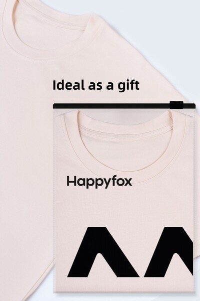Happy Fox U-Neck Comfortable Cut Cotton Oversize Women's T-Shirt