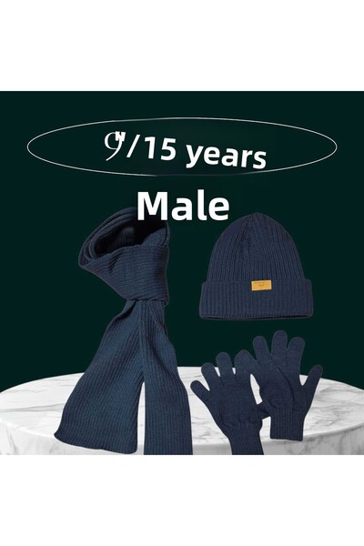 Kitti 9-15 ani Băiat Eșarfă Beanie Mănuși Set 3 piese