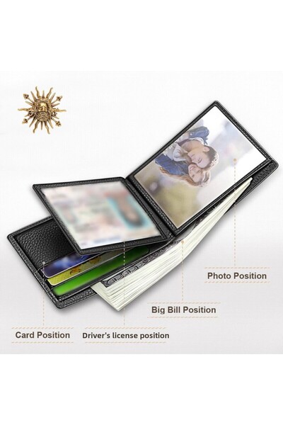 Laorentou Italian Made Genuine Leather Men's Wallet Men's Card Holder