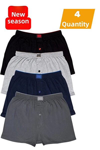 KEYAL Ανδρικά βαμβακερά χτενισμένα ίσια μπόξερ Tutku Μικτό ΣΕΤ 4