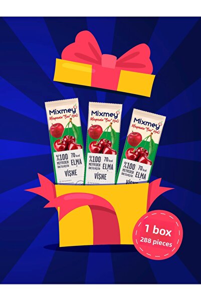 mixmey شريط فاكهة الكرز 288 قطعة |   وجبات خفيفة صحية - نباتية، خالية من الغلوتين (20 جرام × 288 قطعة)