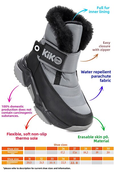 Kiko Kids Magic Velcro Boys' Snow Boots