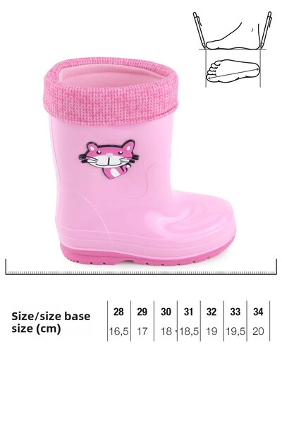 GEZER Κοριτσίστικες χειμερινές μπότες PVC με ζεστή επένδυση αδιάβροχες μπότες βροχής