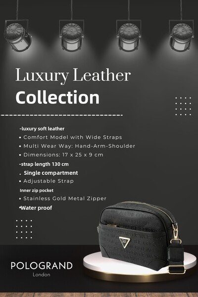 POLOGRAND London Originální dámská stylová taška přes rameno s novým trendy vzorem, luxusní z měkké kůže, pohodlná, se silným křížovým popruhem