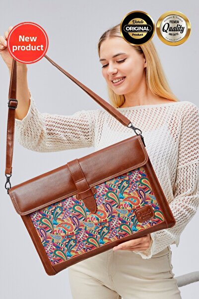 Vardo Хелен Лонг Страп „Macbook Pro-Air 15 инча 42x28 кожена чанта и чанта за документи“