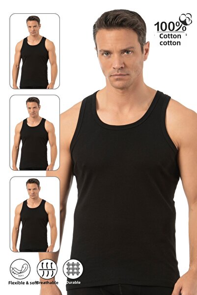 ÖZKAN underwear Özkan 0113 3 Pack Ανδρικό εσώρουχο 100% βαμβάκι, εύκαμπτο μαλακό ριμπ, χοντρό λουράκι