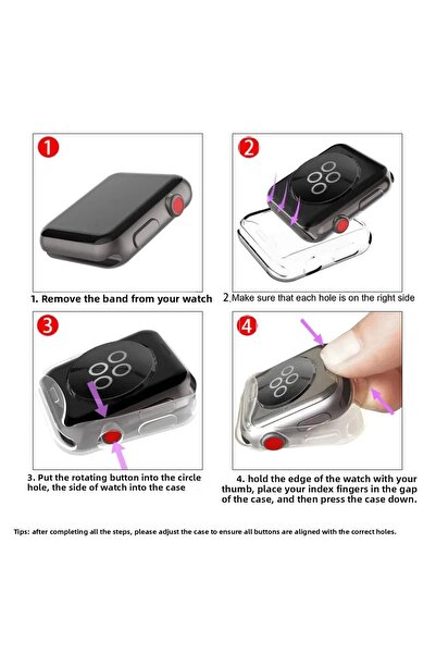 Fibaks Apple Watch Series 10 / 11 46mm Case and Screen Protector 360 Full Protection Soft Silicone Case