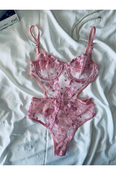 ROZENİN LINGERIE Φορμάκι χωρίς καπάκι με ροζ καρδιά