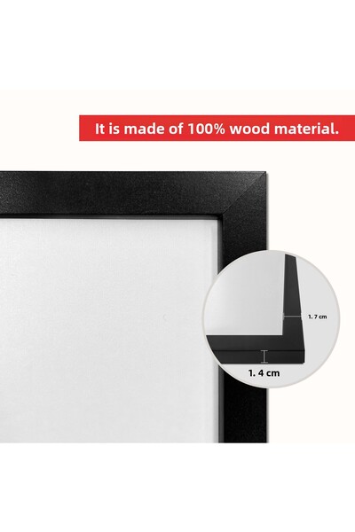 HOMEPACK 50X70 cm Black Wooden Framed Poster Frame, Blank Frame, Black-Frame-50X70