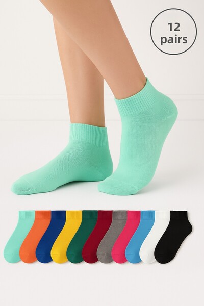 Atacık Çorap 12 чифта унисекс чорапи без шарки, цветни чорапи до глезена, подходящи за пране, полутенис чорапи