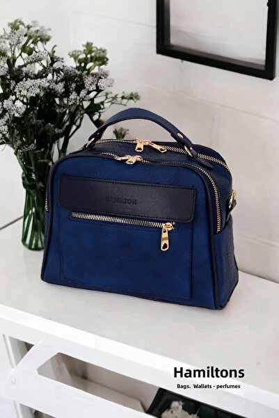 HAMILTON Originální dámská crossbody a kabelka s nastavitelným popruhem, kožená texturovaná tříoká velká stylová kabelka přes rameno a do ruky