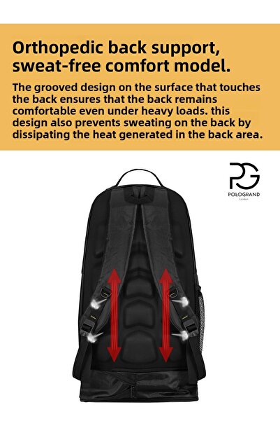 POLOGRAND London Eredeti fújtatós ortopéd kényelmi modell többszemű utazó utazási túrázás hegymászó kemping sport hátizsák