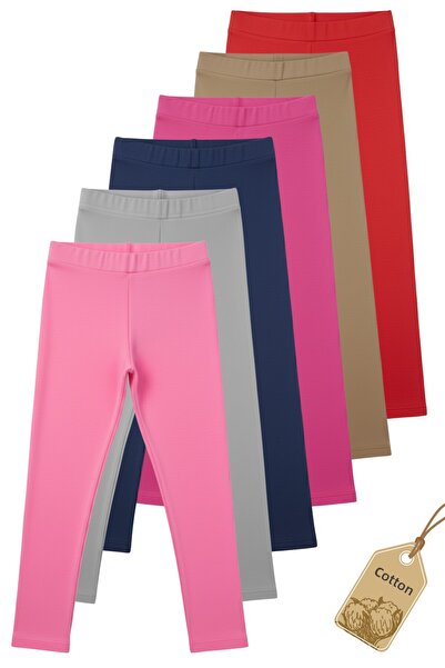TWOO KİDS Lányok leggings - 6 db-os szett Plain Basic Lycra szezonális hosszú gyerek leggings