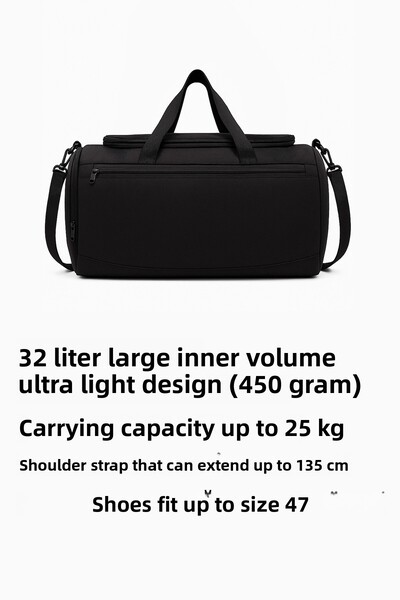 KAFF Travel Gym Fitness - Black Large Suitcase Bag with Front Pocket