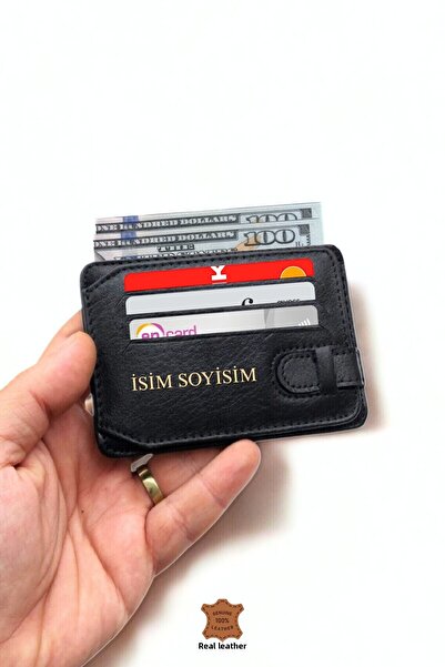 VANİLLA COLLECTİON Θήκη κάρτας από γνήσιο δέρμα Super Thin Belted Model Wallet Portfolio