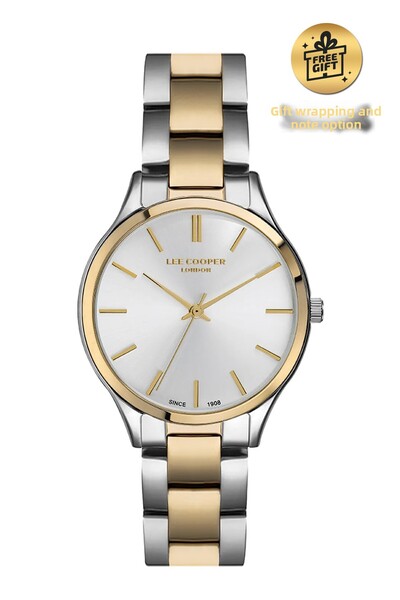 Lee Cooper ساعة يد نسائية أصلية من Lee Cooper باللون الأصفر الذهبي