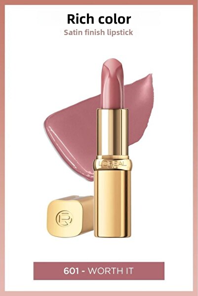L'Oreal Paris أحمر شفاه ساتان عالي التصبغ من كولور ريتش - 601 وورث إت ديمبا1642
