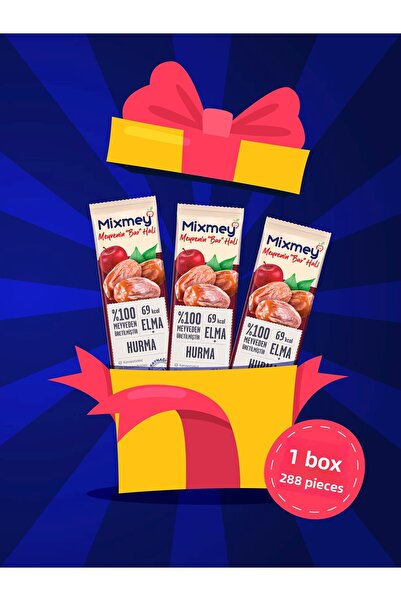 mixmey Hurma Fruit Bar 288 Pieces |   Healthy Snacks – Vegan, Gluten-Free (20Gr X 288 Pieces)