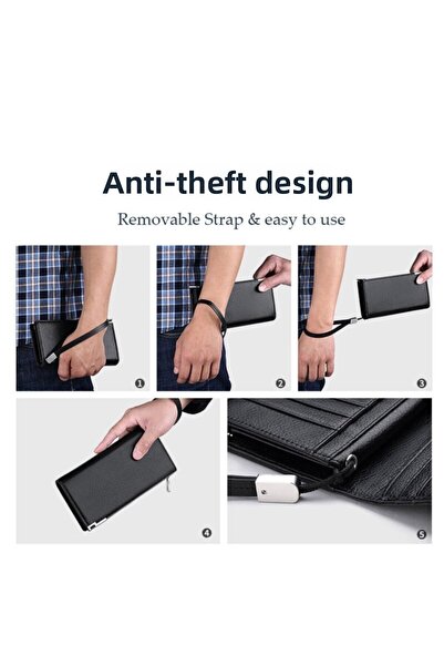 Laorentou Men's Handmade S-Lav Long Italian Genuine Leather Wallet