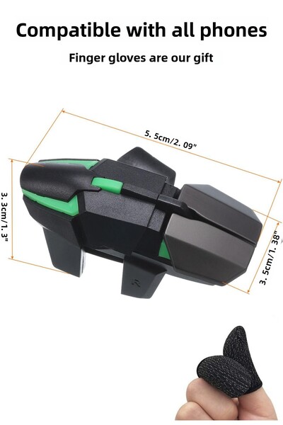 Asfal Pubg Non-delay Metal Button - 6 Finger Trigger Assembly, Gift for Mobile Games