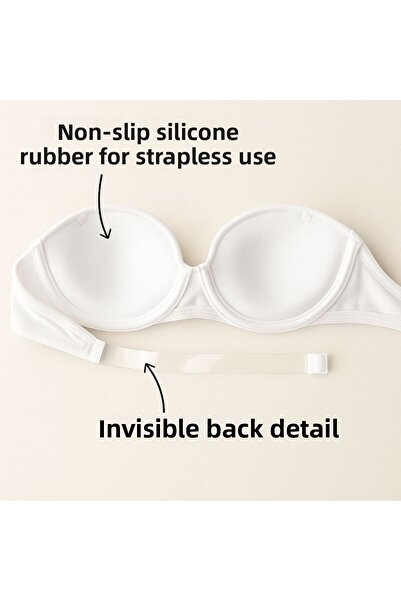 Pierre Cardin Σουτιέν Pisa Micro Strapless Back Low-cut – Χρώμα με εσωτερική στήριξη και διαφανής ζαρτιέρα ώμου Δώρο