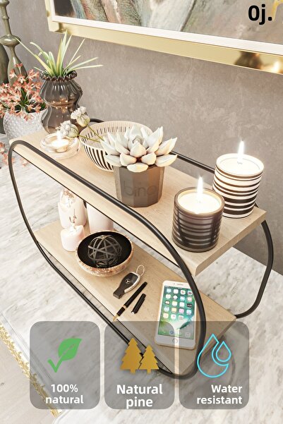 Bino Οργάνωση μπάνιου πολλαπλών χρήσεων Οβάλ ράφι Ξύλινη επιφάνεια εργασίας Μπάνιο ράφι κουζίνας Οργανωτής κοσμημάτων και μακιγιάζ