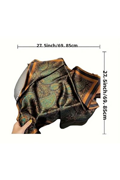 Dgt Luxury Κασκόλ Εισαγόμενο, Διπλής Όψης, Τετράγωνο Σάλι με Κομψό Μοτίβο 70cmx70cm