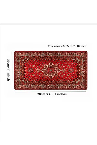 sgeteknoloji Sge Technology 70X30 cm Red Carpet Visual Anti-Slip Base Speed Surface Gamer Mouse Pad Gaming