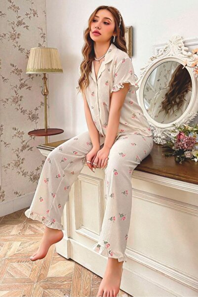 ELİTOL BURLAP BUTTONED PYJAMA SET