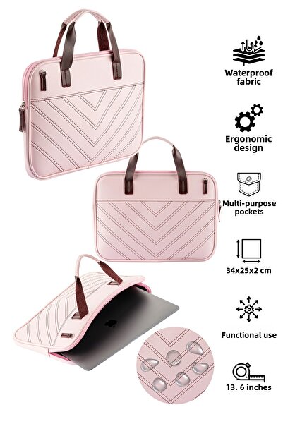 NS reliable Shock-Proof Laptop Bag Compatible with Ns MacBook Air/Pro 13-13.6 Inch - Water Resistant Design