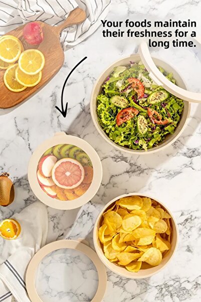 Nandy Home Set of 3 Microwave and Freezer Compatible Storage Containers with Soft Lids - 1500-2500-4000ml.