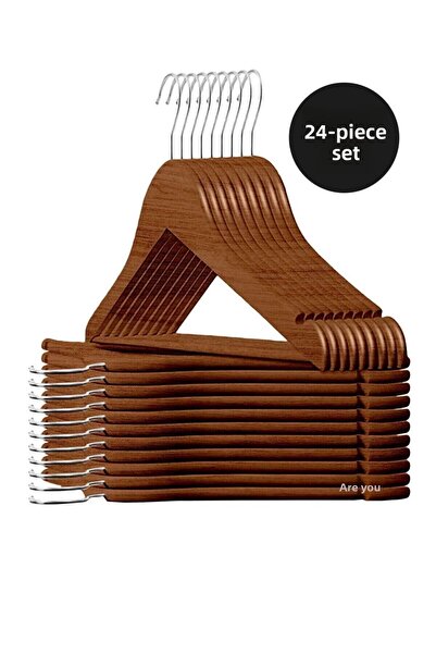 ESTİ 24 bucăți - plastic aspect lemn de calitate maro cuier pentru haine