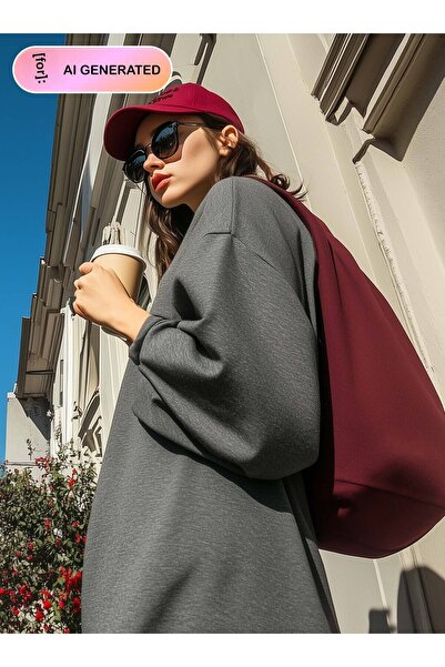 Benin Elastic Waist Knitted Skirt - Gray Melange -