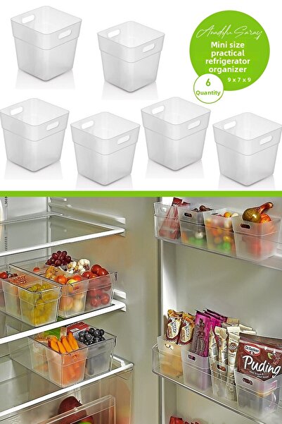 Anadolu Saray Çarşısı 6 Pieces of Refrigerator with Doors - Organizer Organizer, 6-Piece Refrigerator and Bathroom Organizer